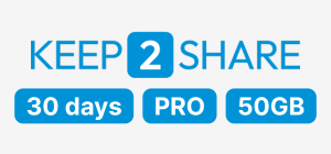 Keep2share premium Pro 30days 50GB